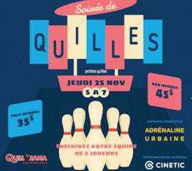 5 à 7 | Soirée de quilles | COMPLET